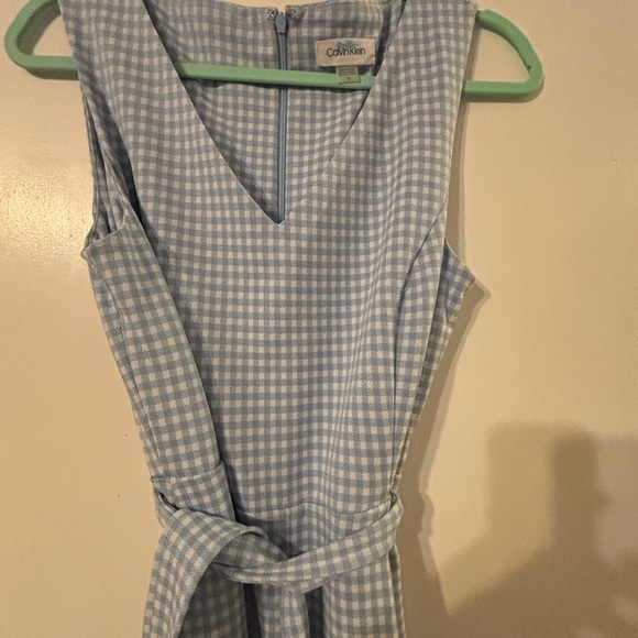 Calvin Klein Blue Gingham Jumpsuit - Picture 2 of 4